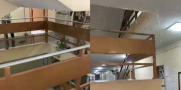 Alldaynews.gr Λάρισα: Η στιγμή που βρέχει μέσα στα δικαστήρια! Υπάλληλοι τρέχουν και δεν προλαβαίνουν (video)