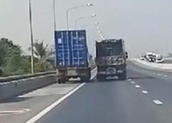 Φορτηγά κάνουν κόντρες στην εθνική οδό! Αναζητούνται από την αστυνομία (Video)