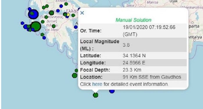Alldaynews.gr Πριν Λίγο: Σεισμός 3,8 Ρίχτερ στη Γαύδο