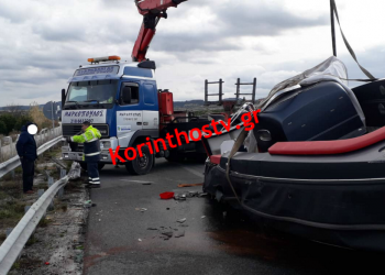 Χαμός στο ίσωμα! Αποκολλήθηκε τρέιλερ που ρυμουλκούσε σκάφος 10 μέτρων στην Εθνική Οδό Κορίνθου – Πατρών [pics]