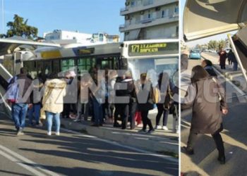 ΠΡΙΝ ΑΠΟ ΛΙΓΟ: Λεωφορείο έπεσε σε στάση! (pics)