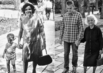 Μοιράζεται δύο φωτογραφίες με 50 χρόνια διαφορά. Τότε αυτός ήταν παιδί – Τώρα η μητέρα του έχει γεροντική άνοια