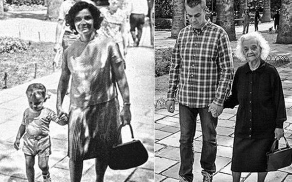 Μοιράζεται δύο φωτογραφίες με 50 χρόνια διαφορά. Τότε αυτός ήταν παιδί – Τώρα η μητέρα του έχει γεροντική άνοια