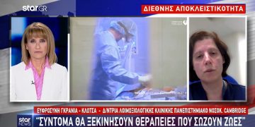 Alldaynews.gr Κορωνοϊός – Κορυφαία Ελληνίδα λοιμωξιολόγος του Cambridge: Είμαστε κοντά σε θεραπεία