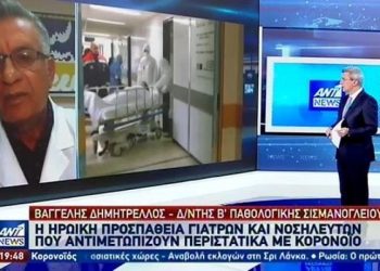 Δημητρέλλος: «Έρχεται επιθετική αύξηση των κρουσμάτων στην Ελλάδα« (vid)