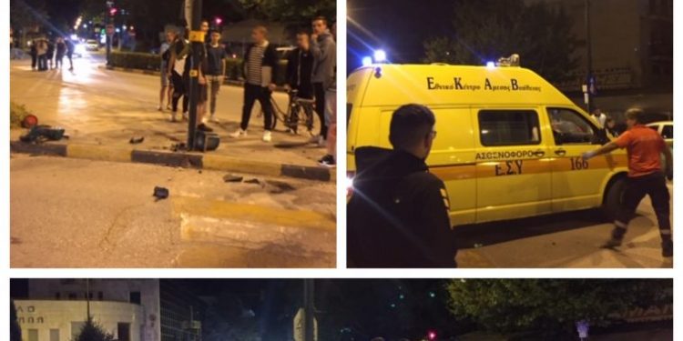 Alldaynews.gr Σκληρές εικόνες-Νεαρός καρφώθηκε με μηχανή σε κολώνα στα Τρίκαλα