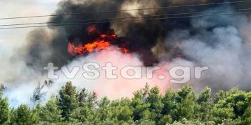 Μάχη με τις φλόγες στον Θεολόγο