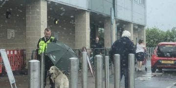 Άνδρας security κράτησε ομπρέλα σε σκύλο για να μη βραχεί και όλος ο πλανήτης υποκλίνεται