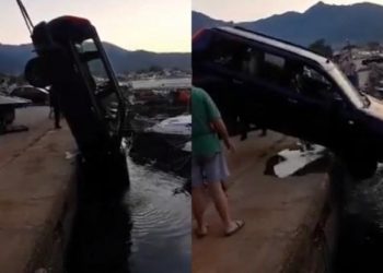 Θάσος: Πάρκαρε το αυτοκίνητό του να πάει για καφέ και το βρήκε στη θάλασσα (Video)