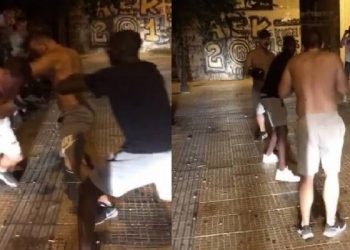 Κυψέλη: Παίζουν μποξ σε πεζόδρομο εκκλησίας με διαιτητή και… εξέδρα![video]