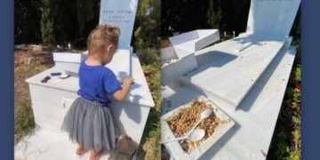 Θεοδώρα Βουτσά: Στον τάφο του πατέρα της με την κόρη της για τα εξάμηνα[photos]