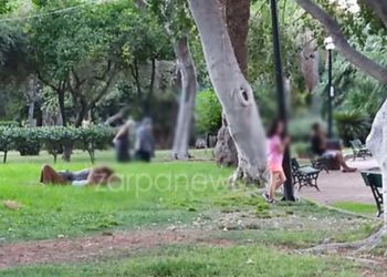 Χανιά: Ασυγκράτητο ζευγάρι στον Δημοτικό κήπο-Τα έκαναν όλα μπροστά στον κόσμο[photo]