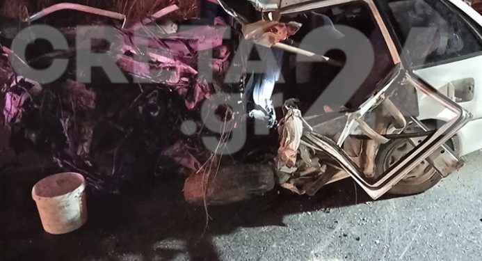 Φρικτό τροχαίο με έναν νεκρό στην Ηρακλείου -Μοιρών[Εικόνες Σοκ]