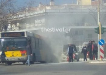Θεσσαλονίκη: Λεωφορείο του ΟΑΣΘ πήρε φωτιά
