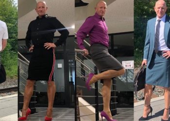 Στρέιτ πατέρας 3 παιδιών πάει κάθε μέρα στη δουλειά με φούστα και γόβες [photos]