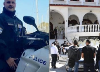 Λάρισα: Θρήνος και οδυρμός στην κηδεία του 24χρονου αστυνομικού[photos]