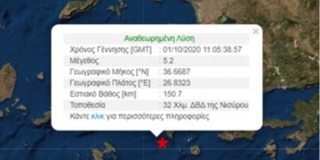 Alldaynews.gr Συμβαίνει Τώρα: Σεισμός 5,2 Ρίχτερ κοντά στη Νίσυρο