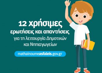 Υπουργείο Παιδείας: 12 ερωτήσεις και απαντήσεις για τη λειτουργία Δημοτικών και Νηπιαγωγείων από Δευτέρα