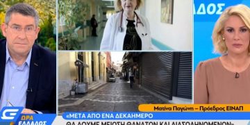 Παγώνη: «Κομβική η πρώτη εβδομάδα του Δεκέμβρη – Ανησυχητικοί οι αριθμοί νεκρών και διασωληνωμένων»