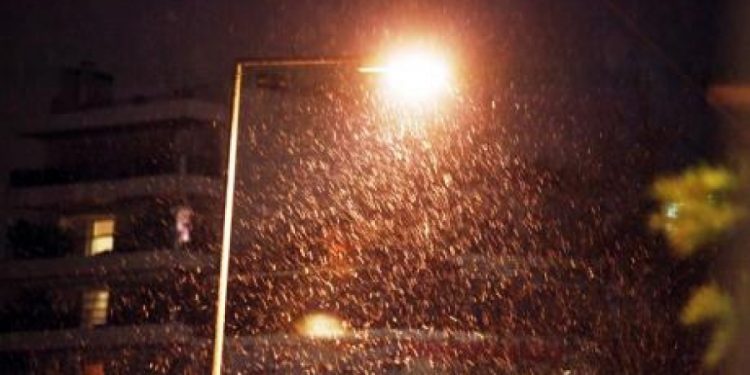 Έπεσαν οι πρώτες νιφάδες χιονιού στη Θεσσαλονίκη (video)