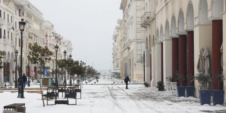Alldaynews.gr Θεσσαλονίκη χιόνια κακοκαιρία Αριστοτέλους