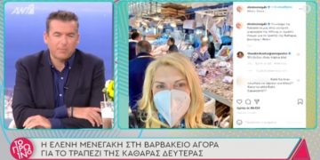 Ελένη Μενεγάκη στη Βαρβάκειο-«300 ευρώ είναι μόνο οι γαρίδες που πήρε»[video]