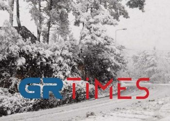 Καιρός – Θάσος: Σφοδρή χιονόπτωση – Στα λευκά όλο το νησί (pics, vid)