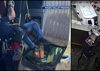 Απίστευτη επιχείρηση διάσωσης: Ζευγάρι ήταν εγκλωβισμένο σε Ι.Χ που κρεμόταν από τα 30 μέτρα (vid)