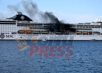 Κέρκυρα: Υπό έλεγχο η φωτιά στο κρουαζιερόπλοιο – Συγκλονιστικές εικόνες από drone