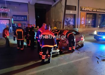 ΠΡΙΝ ΛΙΓΟ στη Θεσσαλονίκη: Ι.Χ. καρφώθηκε σε κολόνα στη Μοναστηρίου (pics)