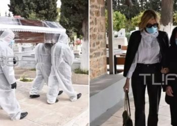 Συντετριμμένη η Σάσα Σταμάτη στην κηδεία του πατέρα της[photos]