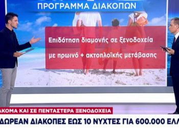Δωρεάν διακοπές έως 10 νύχτες για 600.000 Έλληνες ακόμα και σε πεντάστερα- Οι δικαιούχοι