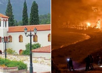 Θαύμα στις φλόγες! Η πυρκαγιά στα Γεράνεια Όρη άλλαξε πορεία μόλις έφτασε στη Μονή του Αγίου Ιωάννη Προδρόμου του Μακρυνού
