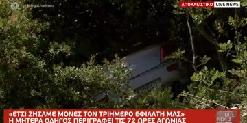 Alldaynews.gr Πιερία: Συγκλονίζει η μητέρα που έμεινε τρεις μέρες σε χαράδρα μαζί με την κόρη της μετά από τροχαίο