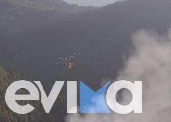 Εύβοια: Μεγάλη φωτιά μεταξύ Πηλίου – Μαντουδίου
