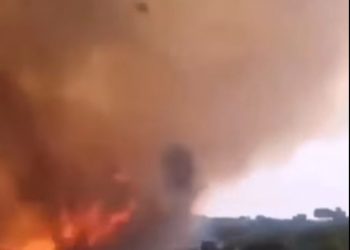 Φωτιά στα Βίλια: Στρόβιλος φωτιάς εκτόξευσε φλεγόμενο κορμό δέντρου προς τους πυροσβέστες[Σοκαριστικό Βίντεο]