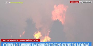 Alldaynews.gr Φωτιά στην Εύβοια: Εκκενώνονται οι Κεχριές, χτυπούν οι καμπάνες στο χωριό