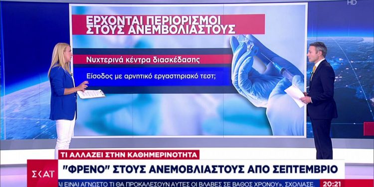 Κορονοϊός – Εμβόλιο: Τι θα ισχύει για τους ανεμβολίαστους από Σεπτέμβρη- Τι αλλάζει στην καθημερινότητά τους