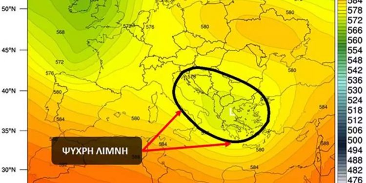 Alldaynews.gr Ψυχρή λίμνη πάνω από την Ελλάδα-Πολύ χαμηλές θερμοκρασίες και έντονα φαινόμενα