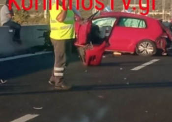 Σοβαρό τροχαίο στην Αθηνών – Κορίνθου στα Μέγαρα – Συγκρούστηκαν δύο αυτοκίνητα