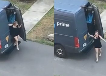 Διανομέας της Amazon «φιλοξένησε» ξανθιά στο εταιρικό βανάκι και… έχασε τη δουλειά του