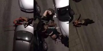 Άγρια συμπλοκή μεταξύ οικογενειών Ρομά στη μέση του δρόμου