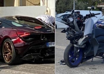 Λ. Ποσειδώνος:  Πήγε να φωτογραφίσει εν κινήσει μία McLaren και της έκανε ζημιά 40.000 ευρώ με το σκούτερ του!