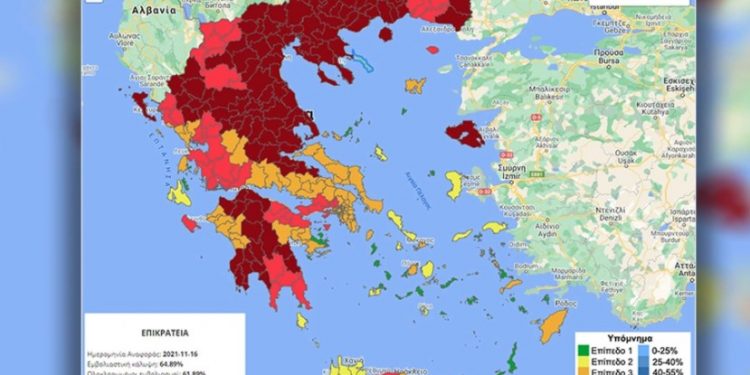 Alldaynews.gr Κορωνοϊός: Στο «βαθύ κόκκινο» Γρεβενά, Άρτα, Αιτωλοακαρνανία