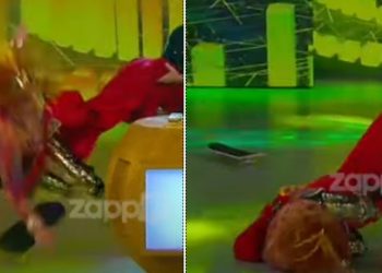 Ματίνα Νικολάου: ”Έφαγε” τούμπα στον αέρα – Πάγωσε ο Νίκος Μουτσινάς[video]