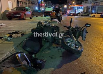 Θεσσαλονίκη: Σοβαρό τροχαίο ΙΧ με μηχανάκι-Στο νοσοκομείο 61χρονος[video]