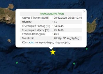 Σεισμός 5,7 Ρίχτερ στην Κρήτη (video)