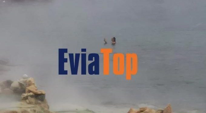 Εύβοια – Πραγματική απόλαυση: Τα πάντα χιονισμένα κι αυτός κάνει μπάνιο