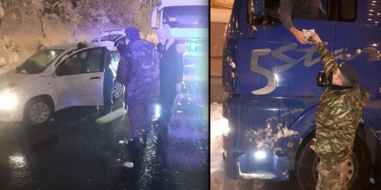 Αττική Οδός: Ο στρατός θα απεγκλωβίζει οδηγούς όλη νύχτα – Μοιράζουν τρόφιμα, νερό και κουβέρτες