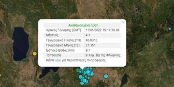 Alldaynews.gr Νέος ισχυρός σεισμός 4,3 στη Φλώρινα
